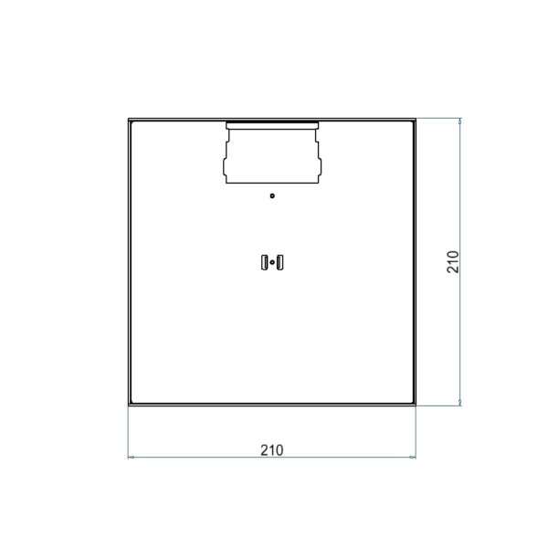 Produktbild UBD 217 001  -  Unterflur-Bodendose UBD 210 small inkl. belegtem Deckel aus 4mm SVZ, ohne Schutzkante, mit Ausschnitt